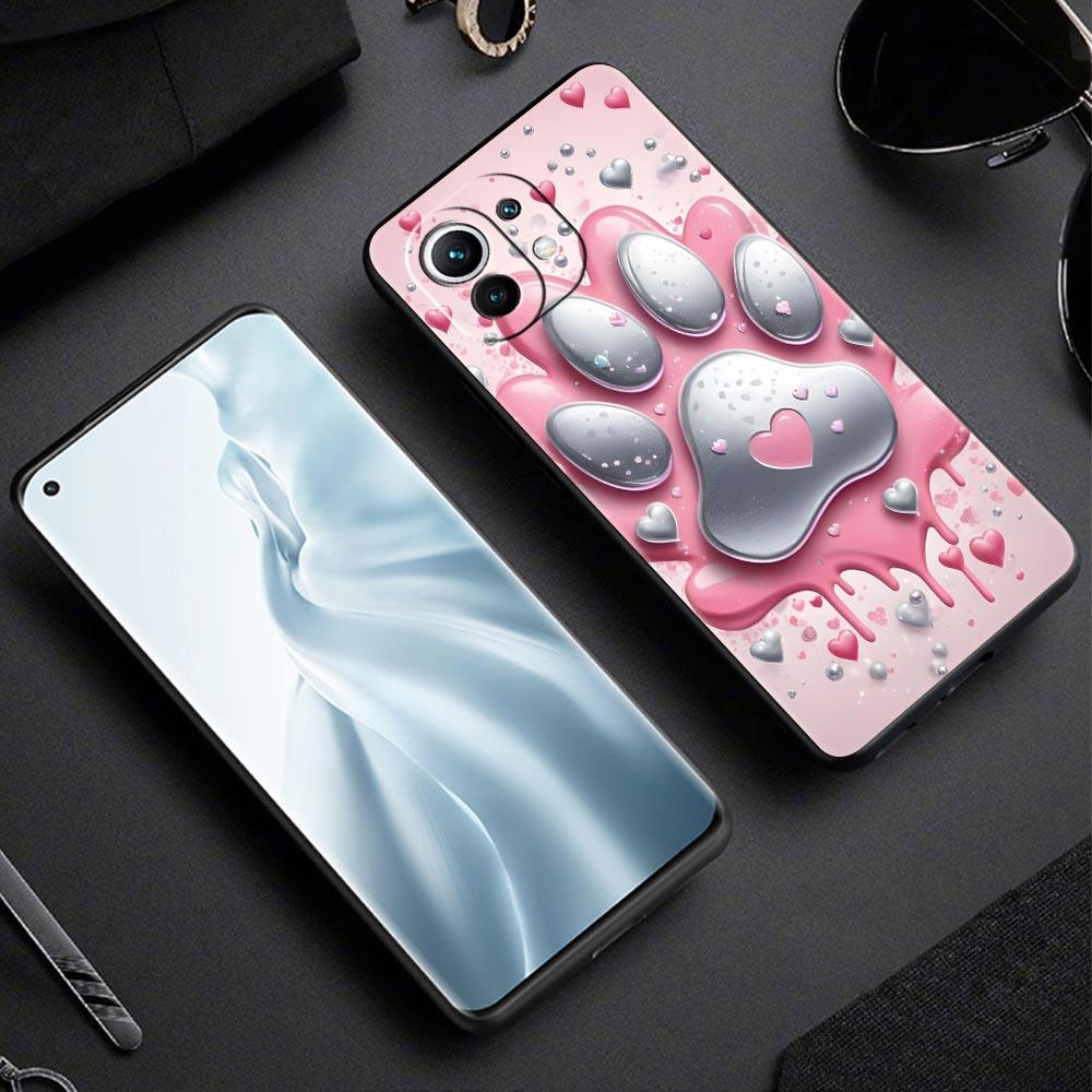 Чехол для телефона Og Paw Print Aesthetics для Xiaomi Mi 17 15 14 13 12 11 Ultra 15T 14T 13T 12T 11T Pro Lite 5G Мягкий корпус из ТПУ