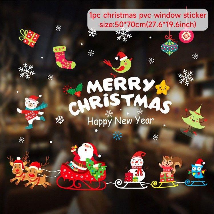 Christmas Window Sticker Merry Christmas Decorations For Home 2026 Cristmas Ornament Xmas Navidad Natal Gifts New Year 2026