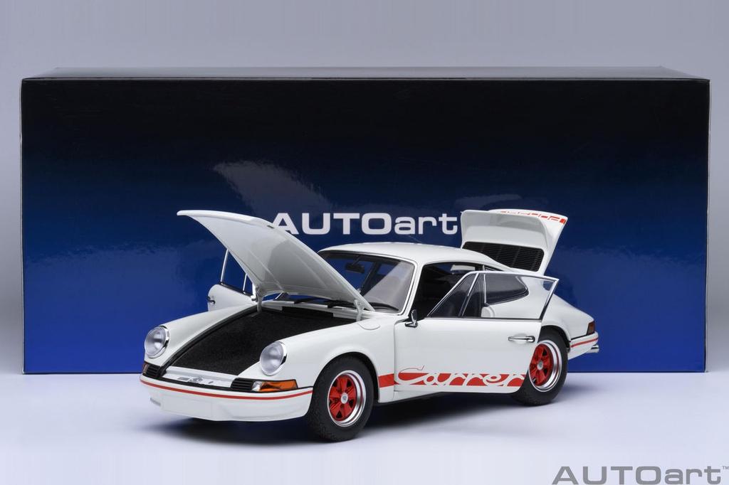 AUTOart Porsche 911 Carrera RS Grand Prix White Red Stripe Finished Model 78030 1/18 2.7