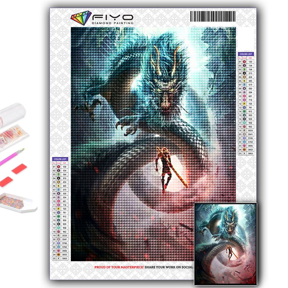 5D DIY Алмазная картина Китайский дракон Вышивка крестиком Алмазная художественная вышивка Мозаика Домашний деко