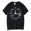 2025 New Men's T-shirt Pure Cotton Casual Math Clock Printing Summer Loose O-neck Short-sleeved Large Size High-quality Top