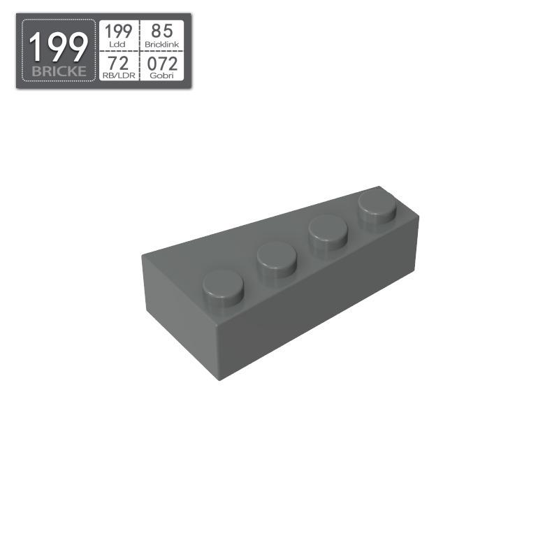 BRICKE 4x2 Left Wedge Brick - Compatible with LEGO 41768 Blocks, DIY Educational Loose Parts