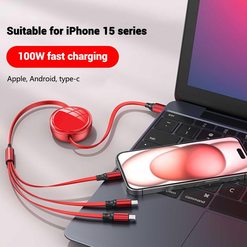 UYDH3 Hot 2025 Cable Scalable Phone Car Interior 3 In 1 USB Fast Charging Cable For BMW Series X1 X3 X4 X6 E90 E91 I3 I4 F30 F48 F30 F