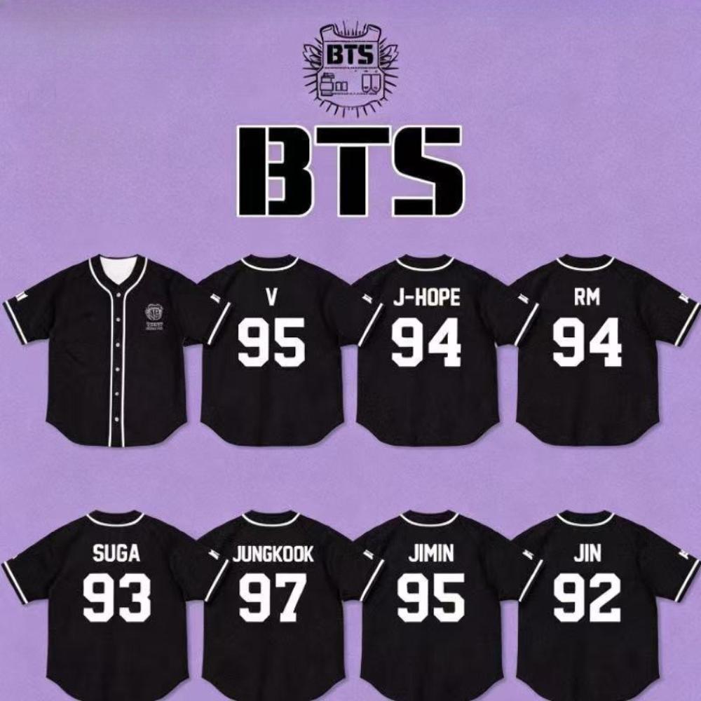 Kpop BTS Бейсбольная майка с коротким рукавом Кардиган Корейская уличная одежда Поддержка фанатов Летняя повседневная рубашка на пуговицах для женщин Мужчин