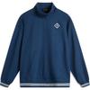 Li Ning Sports Lifestyle Series Solid Color Stand Collar Comfortable Breathable Versatile Loose Sweatshirt Men Sweatshirt Deep-Navy AWDU649-3