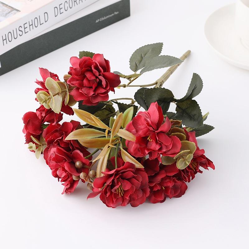 2 Bouquets of Silk Fake Flower Artificial Cherry Blossoms for Wedding Home Table Christmas Decoration Arrangements