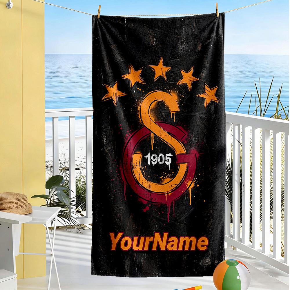 Galatasaray Customized Name Beach Towel Super Soft Absorbent Portable For Swimmingbeachcamping Travel Beach Accessoriesgym