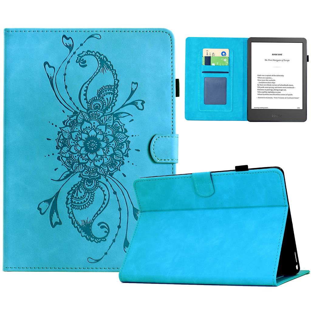Для Amazon Kindle 6" (2024)/(2022) Чехол Мандала Кожаный чехол для планшета с тиснением и отделениями для карт