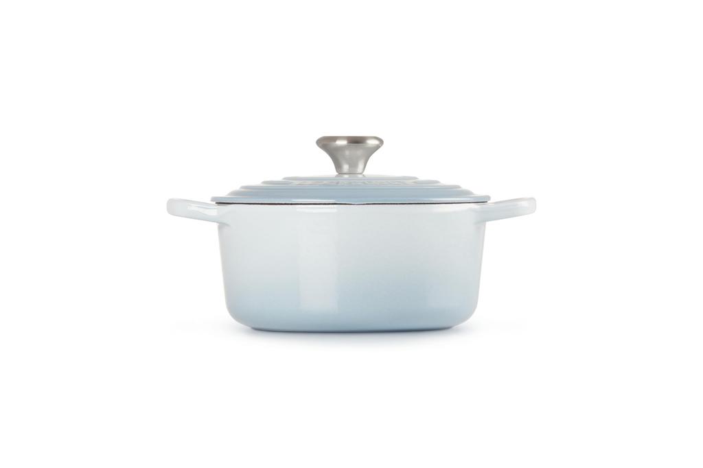 Литая эмалированная кастрюля Le Creuset Signature Cocotte Ronde 18 см Coastal Blue Gas IH Oven, совместимая с японской духовкой [Авторизованный продукт]