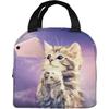 Galaxy Cat Lunch Bag Insulated Lunch Box Reusable Cooler Thermal Meal Tote For Women Girl Boy