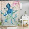 Octopus Seas Shower Curtains Bath Curtain 180*180cm Waterproof Bathroom Home Decor Washable Fabric Bathroom Screen With 12 Hooks