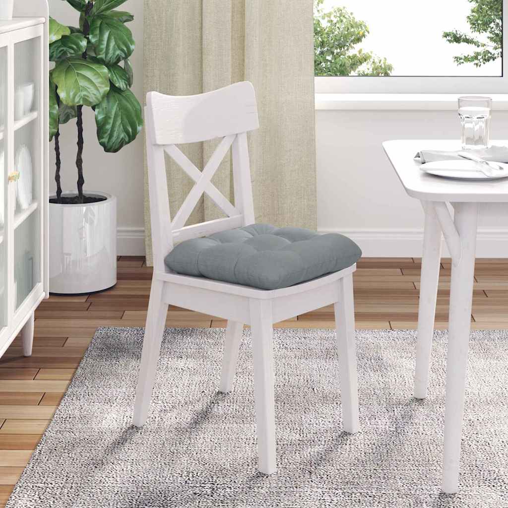 Seat Cushion Set 4 pcs Light Grey 40 x 40 x 12 cm Fabric