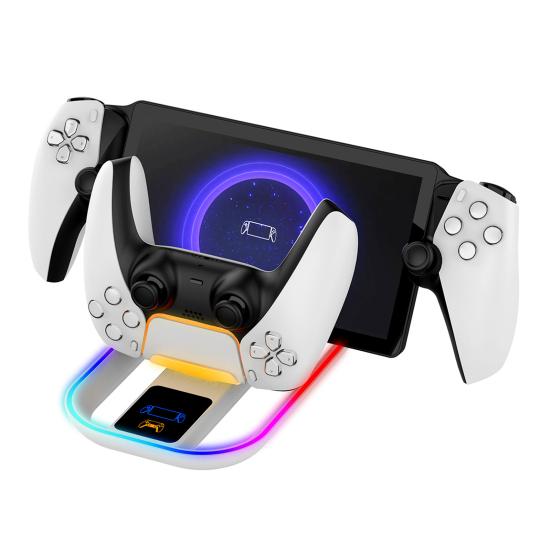 Зарядная база для игрового контроллера с RGB-подсветкой Компактный дизайн Портативная игра