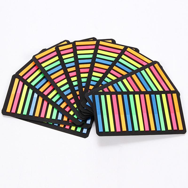 Thin Fluorescent Translucent Strip Marks Teachers Students Use Japanese Stationery Color Sticky Notes