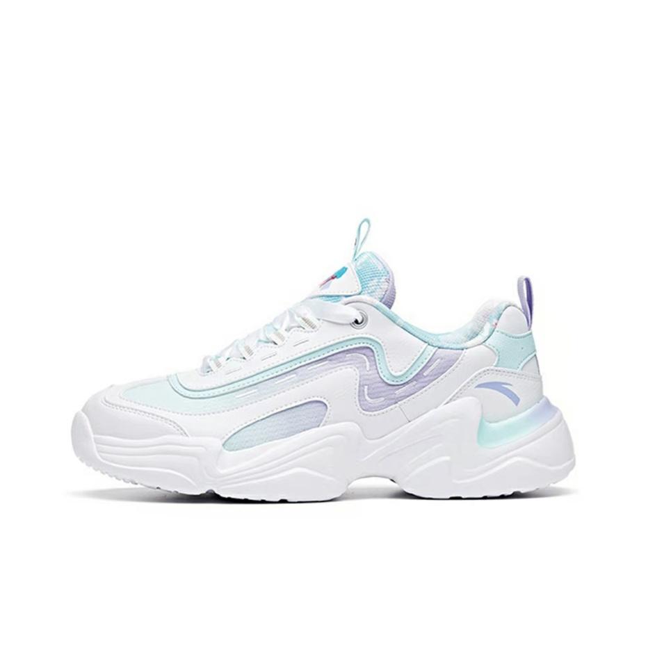 Anta Mulan X Lifestyle Series Trendy Casual Shock Absorbing Non-Slip Wear-Stick Dad Shoes Women sleeping white blue purple 92938862-10