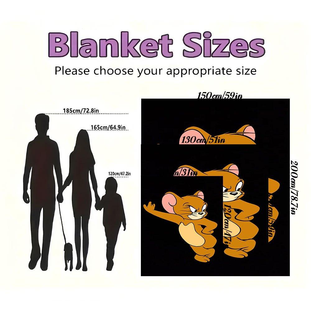 Tom and Jerry Mouse Phone Case CoverBlanket Flannel Throw Blanket for Sofa, Bed, Travel, Camping, Office