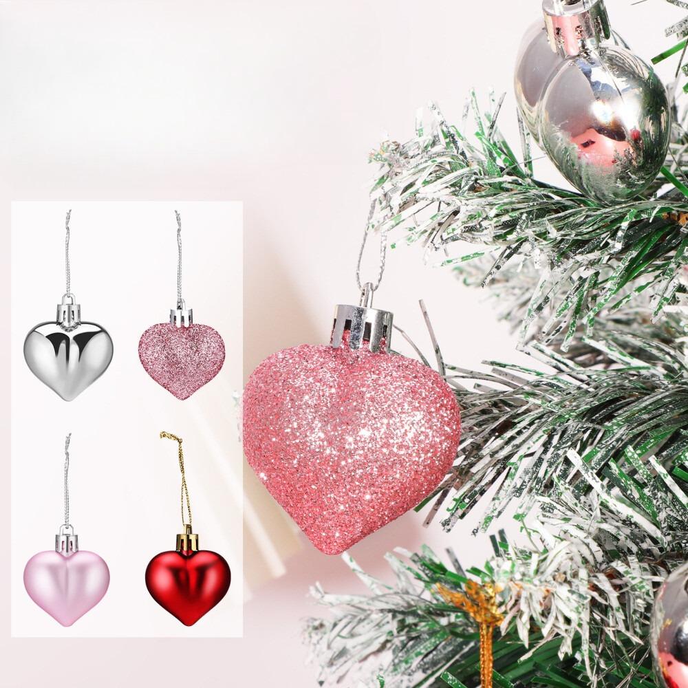 Многогранные ornaments в форме сердца, идеально подходящие для украшения елки, подвешивания на окно дома, празднования дня рождения, праздничные шары