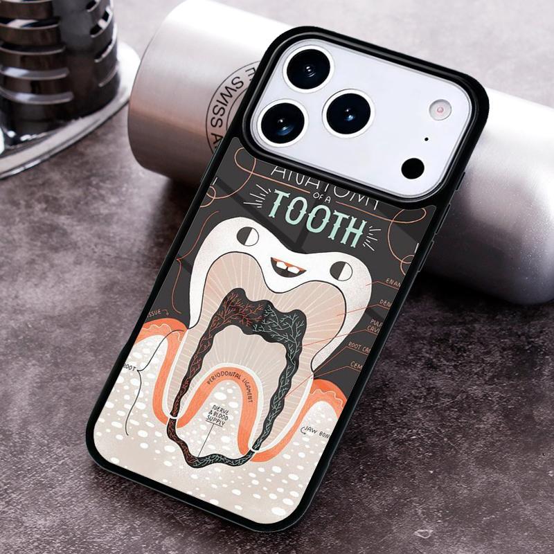 Чехол для телефона с рисунком зуба и дантиста Для iPhone 17 16 15 14 13 12 11 Pro Max Plus 17Air Мягкий силиконовый чехол