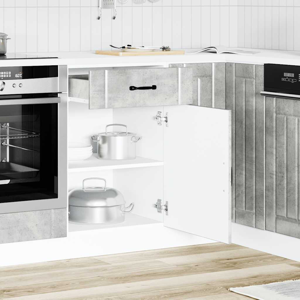 Lucca Kitchen Base Cabinet Concrete Grey Particleboard
