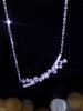 Star Bridge Серебряная цепочка S925 с белым золотом, ожерелье 'Улыбающийся Хранитель' с подвеской из кубического циркония и цепочкой на ключицу для женщин
