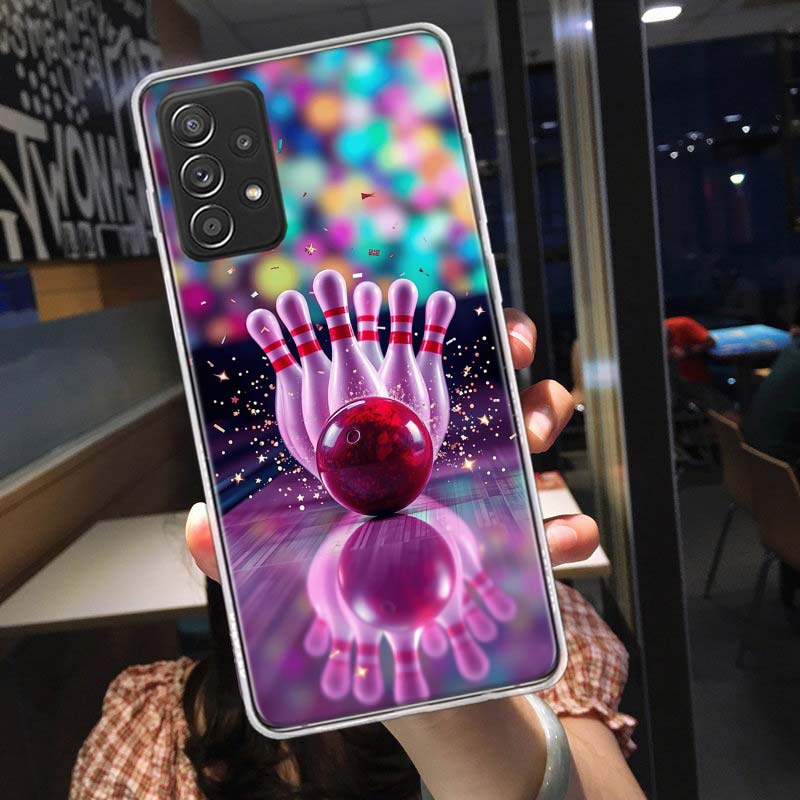 Чехол для телефона с развлечениями в боулинге для Samsung A54 A57 A37 A17 A14 A15 A12 A24 A34 A55 A35 A25 A52S A07 A05S A04S A22 A