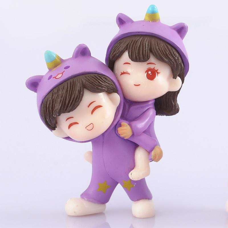 Sweety Lover Couple Chair Figurines Miniatures Fairy Garden Home Decor Desk Garden Decorative Craft Resin Craft Scene Decoration
