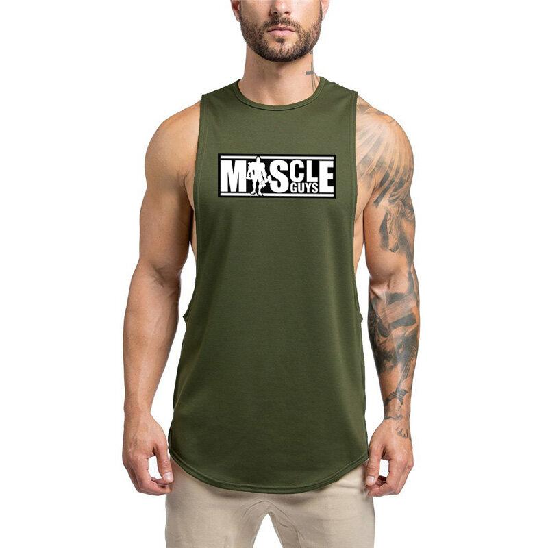 Muscleguys Мужская летняя майка для тренажерного зала и фитнеса, модная мужская одежда, свободный дышащий жилет без рукавов с мышцами