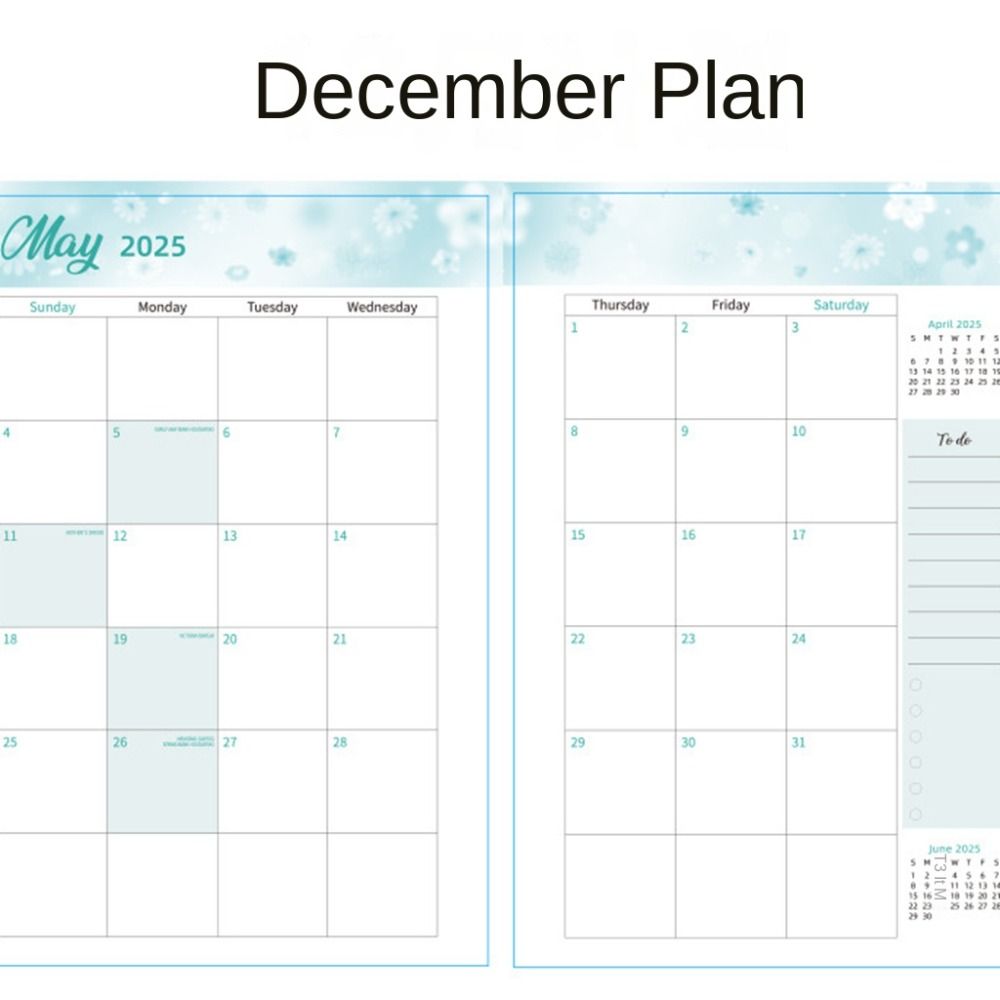 A5 2025 Agenda Planner Notebook Floral Paper 365 Days Notepad 140 Pages Simple 12 Months Planner Notebook Daily Planner