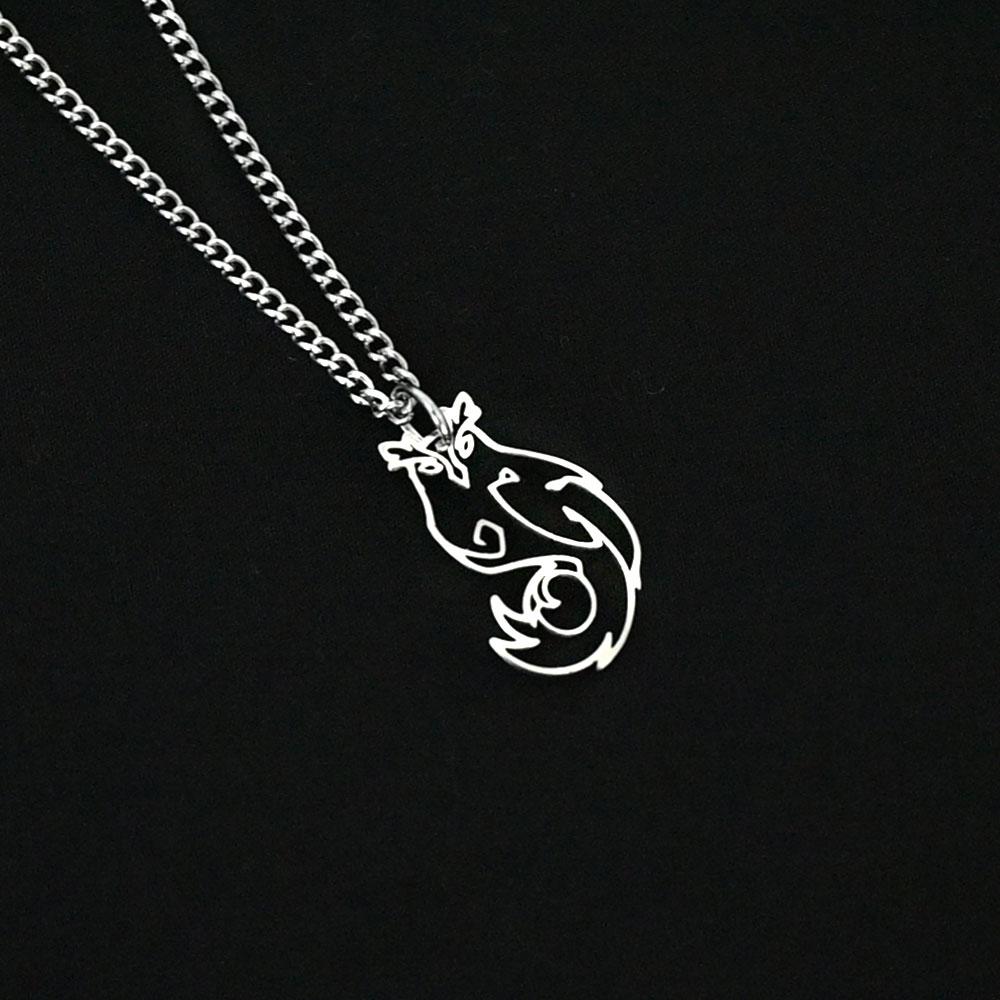 2023 ожерелье с котом Scaramouche для женщин и мужчин, титановая сталь Genshin Impact, кулон, цепочка на свитер, аниме, Cos, ювелирные изделия, подарок для пары