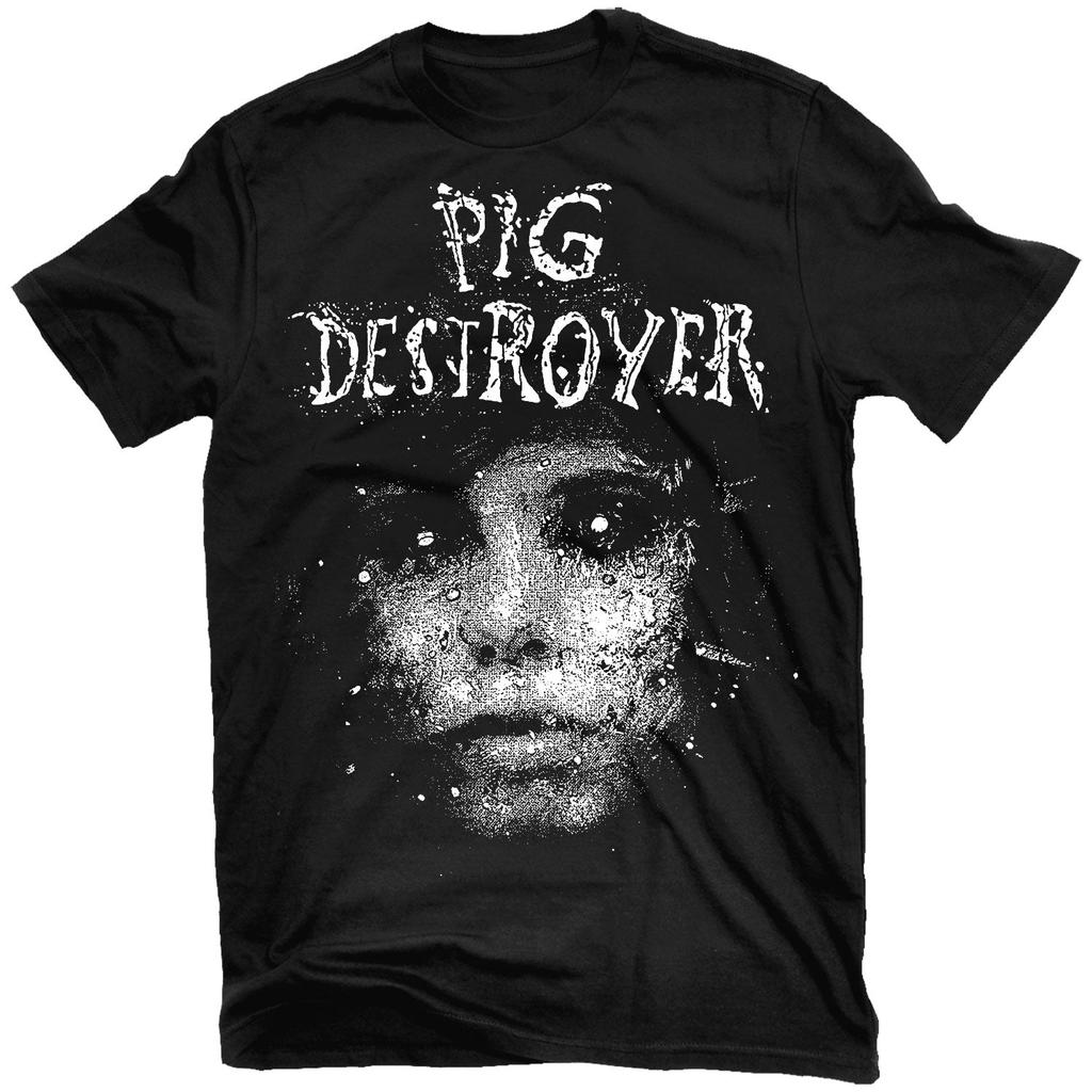 Jef Whitehead Design Pig Destroyer Rock Band Graphic Tee  Cotton Round Neck Casual Unisex Tshirt Summer Top