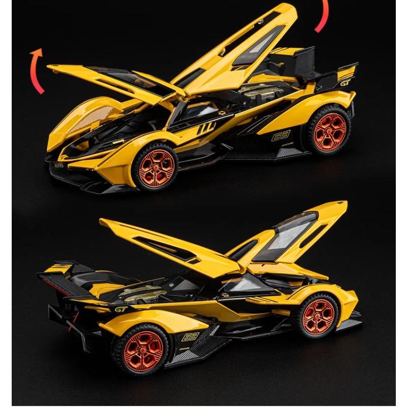 1/32 Lamborghini V12 Sports Car Simulation Diecast Metal Alloy Model Car Sound Light Pull Back Collection Kids Toy Gift A655