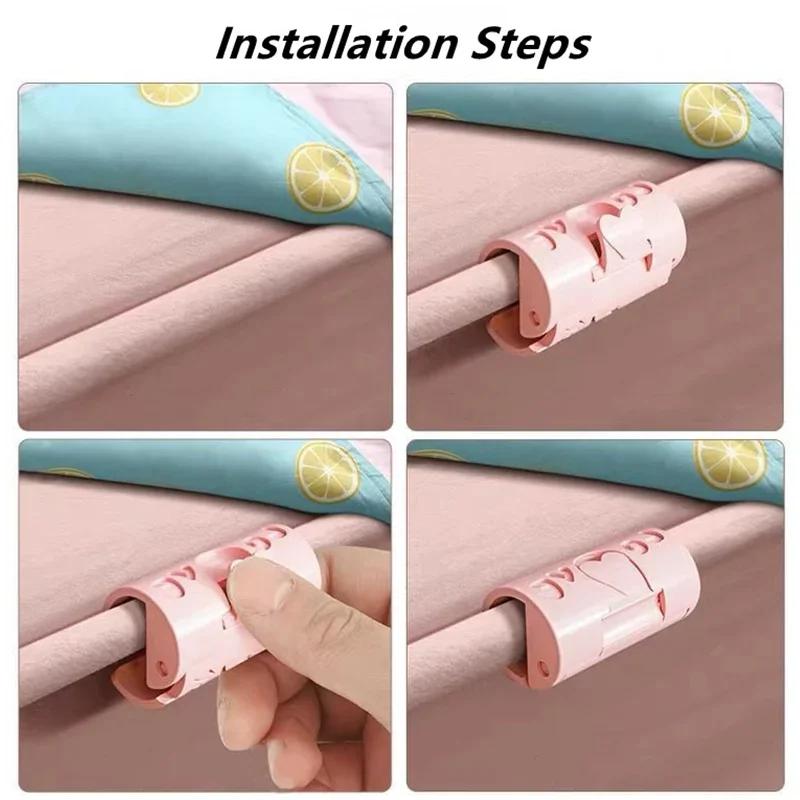 6Pcs Bed Sheet Fixed Clips Plastic Slip-Resistant Quilt Bed Cover Gripper Mattress Fasteners Invisible Bedsheet Clamp Holder