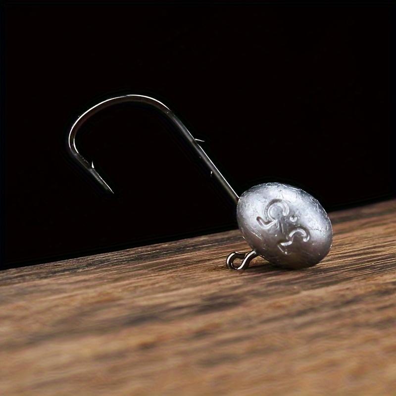 10pcs/box 3X Reinforced Lead Fishing Hook, Lure Double-Back Sting, Root Fishing Hook Anti-Loose Small Lead Head Hook Green Tail Hook