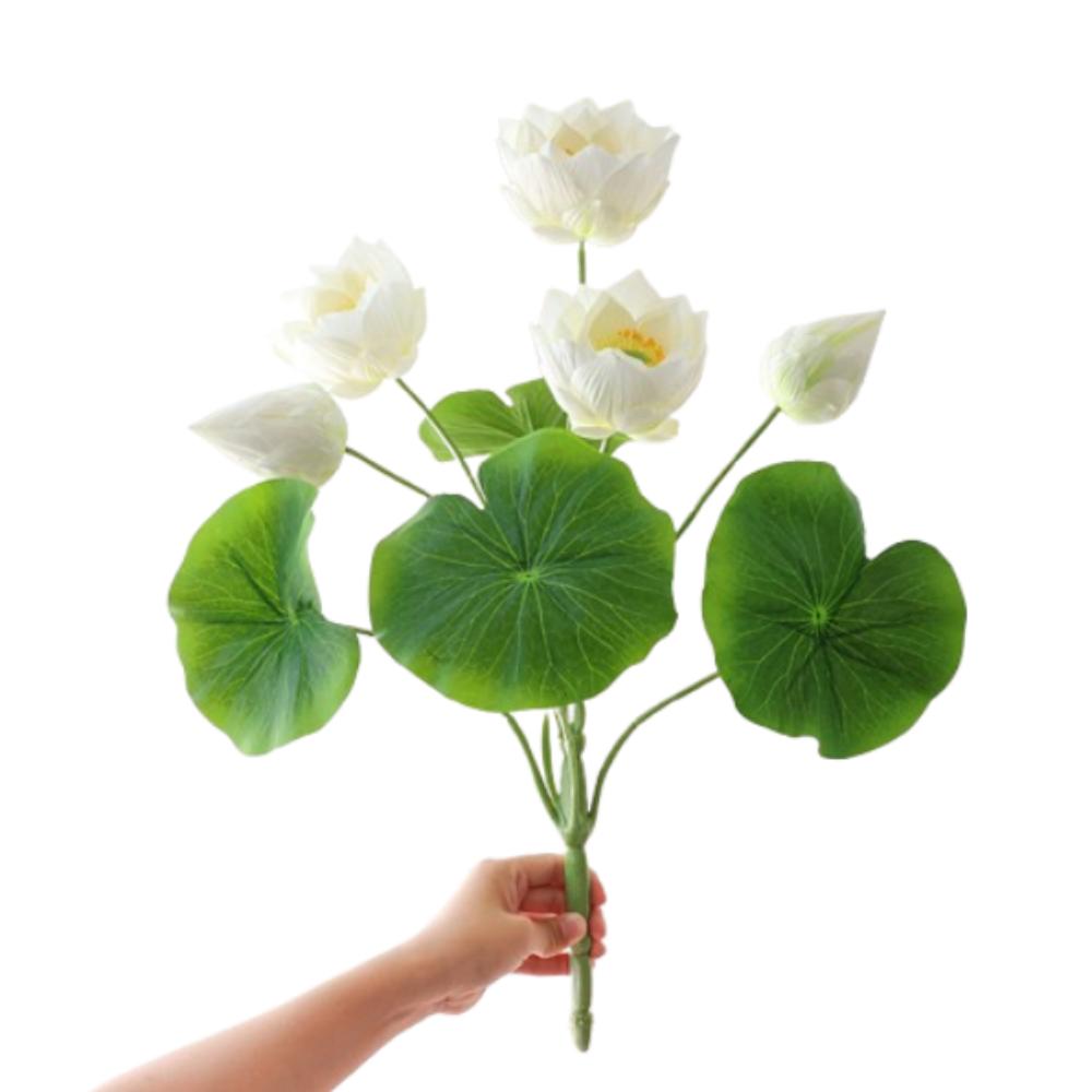 Пластиковый искусственный цветок лотоса Зеленые растения Шелковый цветок лотоса Симуляция Кандирок Аквариум для пруда