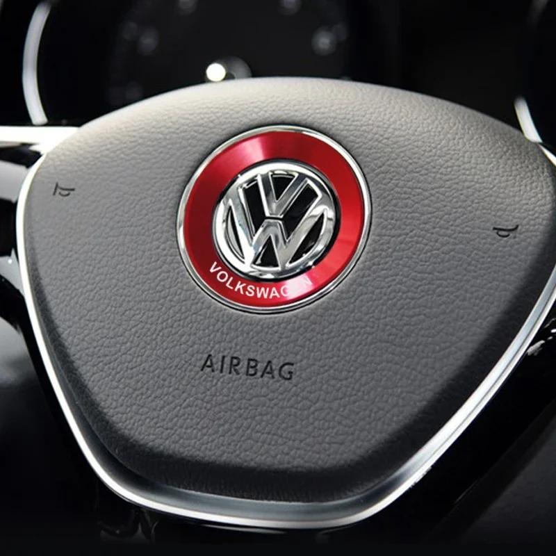 hijk1 ·Car Aluminium Alloy Steering Wheel Logo Circle Trim Sticker For Volkswagen VW Golf Polo Jetta CADDY Tiguan Passat Accessories