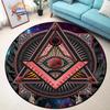 Masonic Round Carpet Freemasonry Non-slip Rug Freemason Living Room Large  All Seeing Eye S Tea Table or Chair Mat