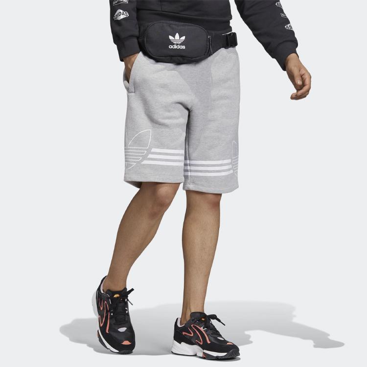 Adidas Спортивные шорты Originals Trefoil, мужские штаны, средние, конопляно-серые, ED4697