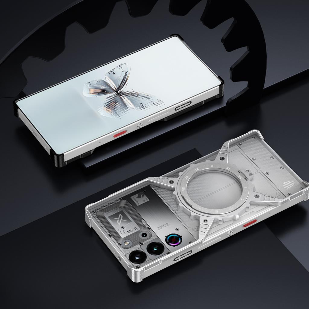 For ZTE Nubia Red Magic 10 Pro+ 5G/10 Pro 5G Case Magnetic Kickstand Aluminum Alloy+PC Bumper Phone Cover Heat Dissipation