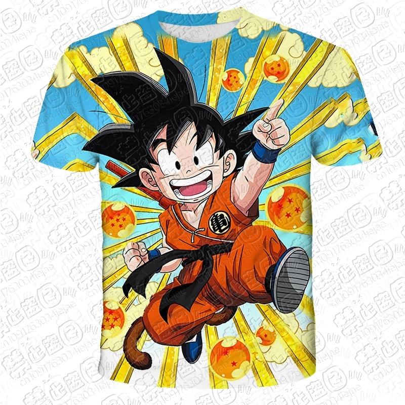 Летний Аниме 2026 Dragon Ball Сон Гоку 3D Печать Детская Футболка Модная