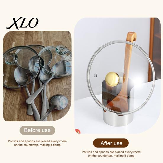 Countertop Cutting Board Rack Stainless Steel Pot Lid Organizer, Vertical And Spatula Compact Cookware Storage Shelf Holder Rust-proof Multifunctional