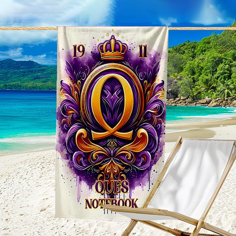 proof beach towel with a Omega Psi Phi pattern - soft,absorbent,quick-drying,machine washable - perfect for swimming,camping,bathing
