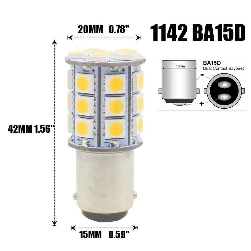 Светодиодные детали 1004 1076 1142 27-SMD BA15D 6000K белые каютные морские DC 9V-DC14V внутренние лампы практичные прочные