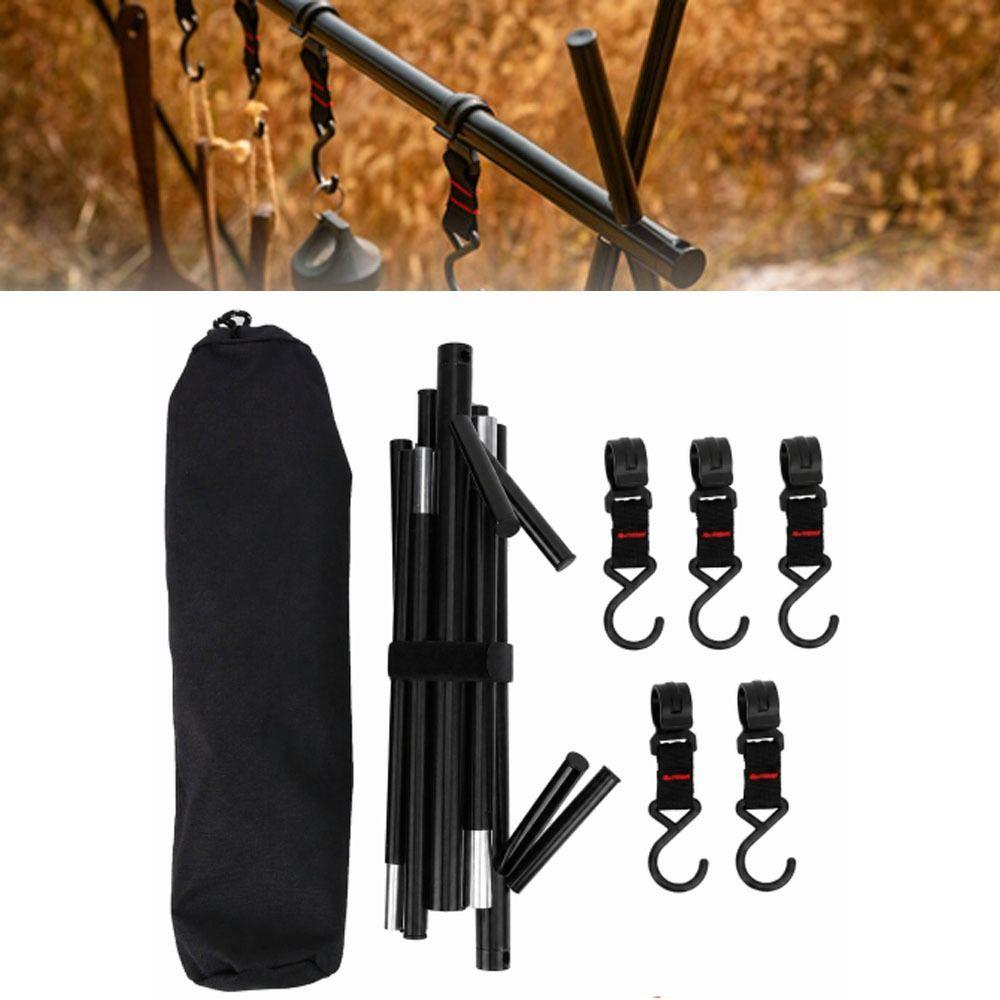 Multifunction Triangle Storage Tripod Black Folding Hanging Rack  Outdoor Camping