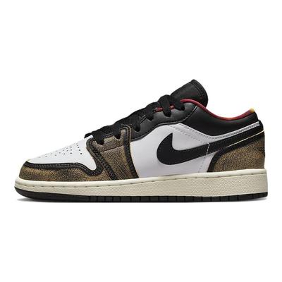 Air 1 Low SE GS Wear-Away - Коричневые детские кроссовки Черный Белый-Ониксовый Белый DQ8421-001