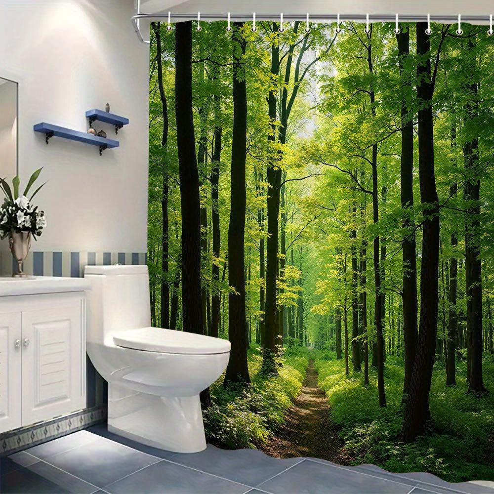 Водонепроницаемая шторка для душа Sunny Forest Path для декора ванной комнаты