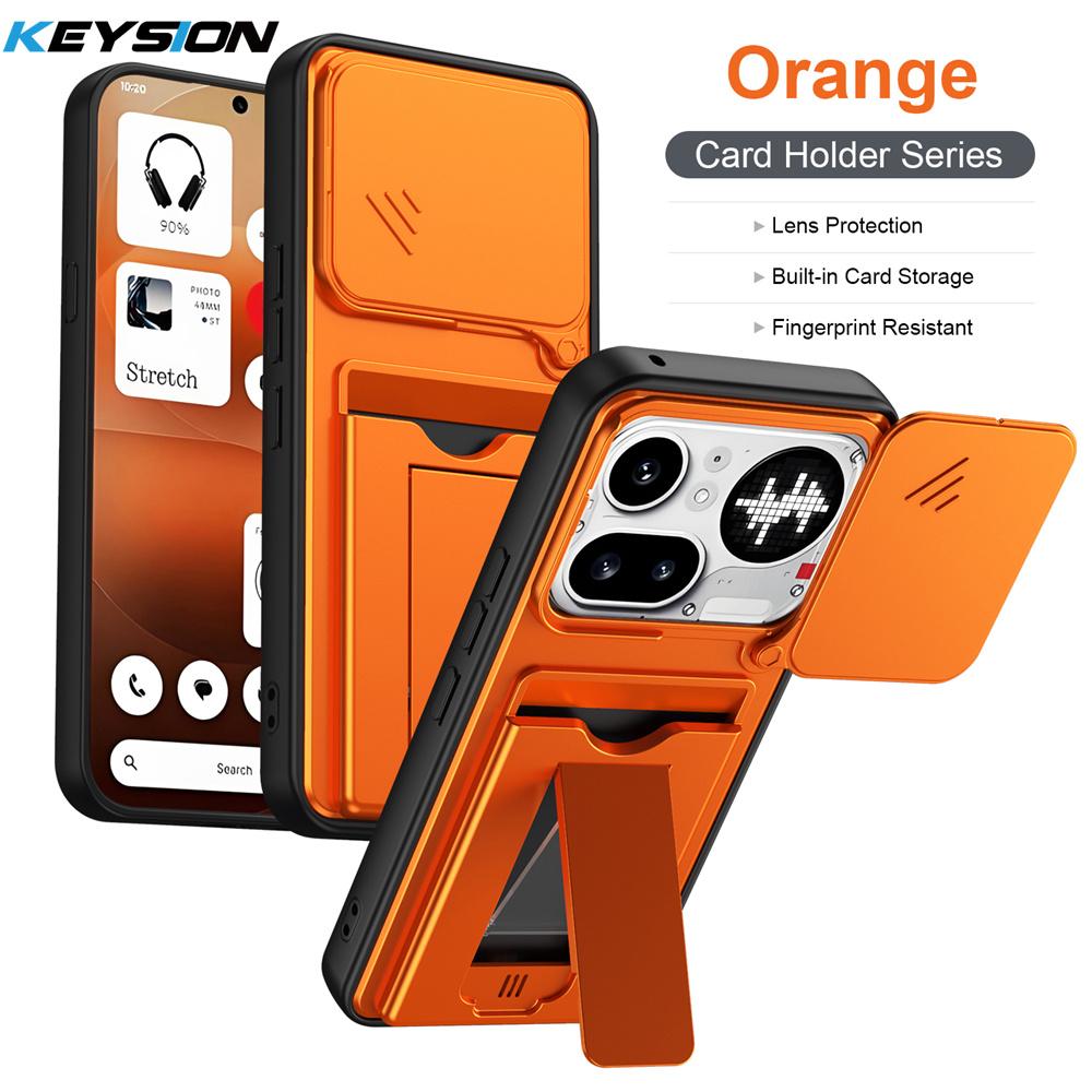 KEYSION Чехол-кошелек с держателем для карт для Nothing Phone 4A Pro, с защитой камеры-слайдера, вертикальной подставкой, противоударный