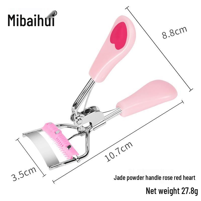 Heart-Shaped Wide-Angle Eyelash Curler with Comb - Makeup Tool for Curling False Lashes