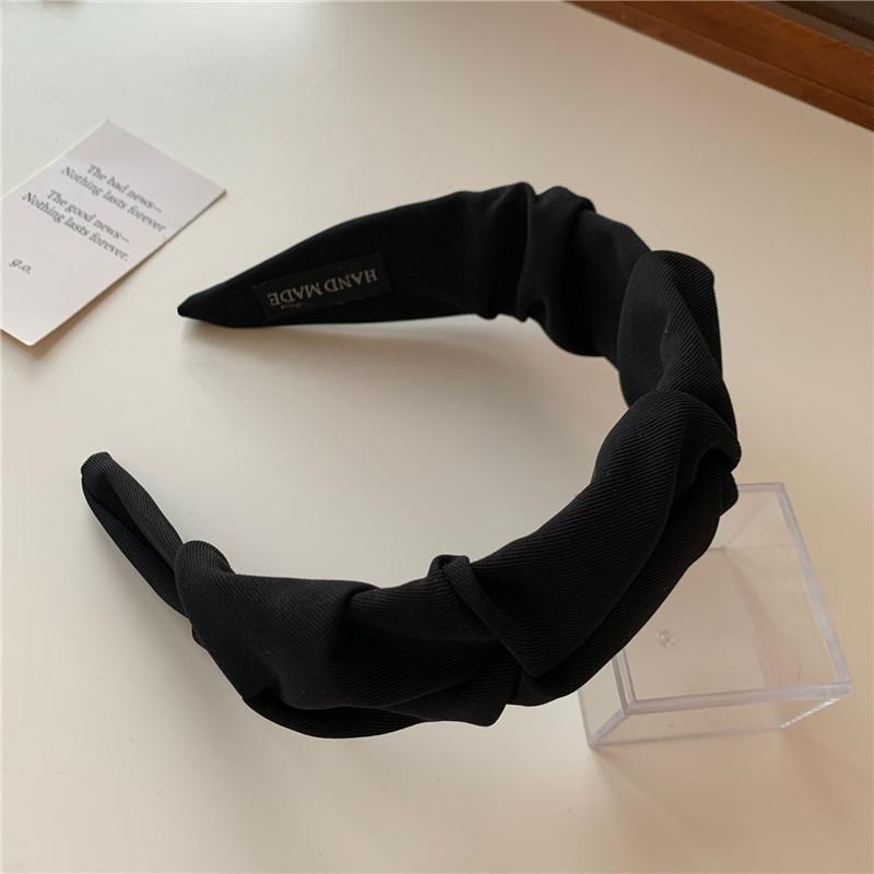 Корейские аксессуары для волос Однотонный хлопковый мятый женский ободок для головы Широкая оправа Макияжные повязки для волос для женщин Головной убор Новый