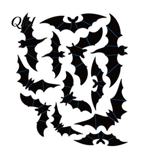 Easy to Clean Wall Murals Halloween 3D Stickers, Self-adhesive Peel And Stick PVC Waterproof Stickers Ghost/Bat/Spider Decals for Home Party