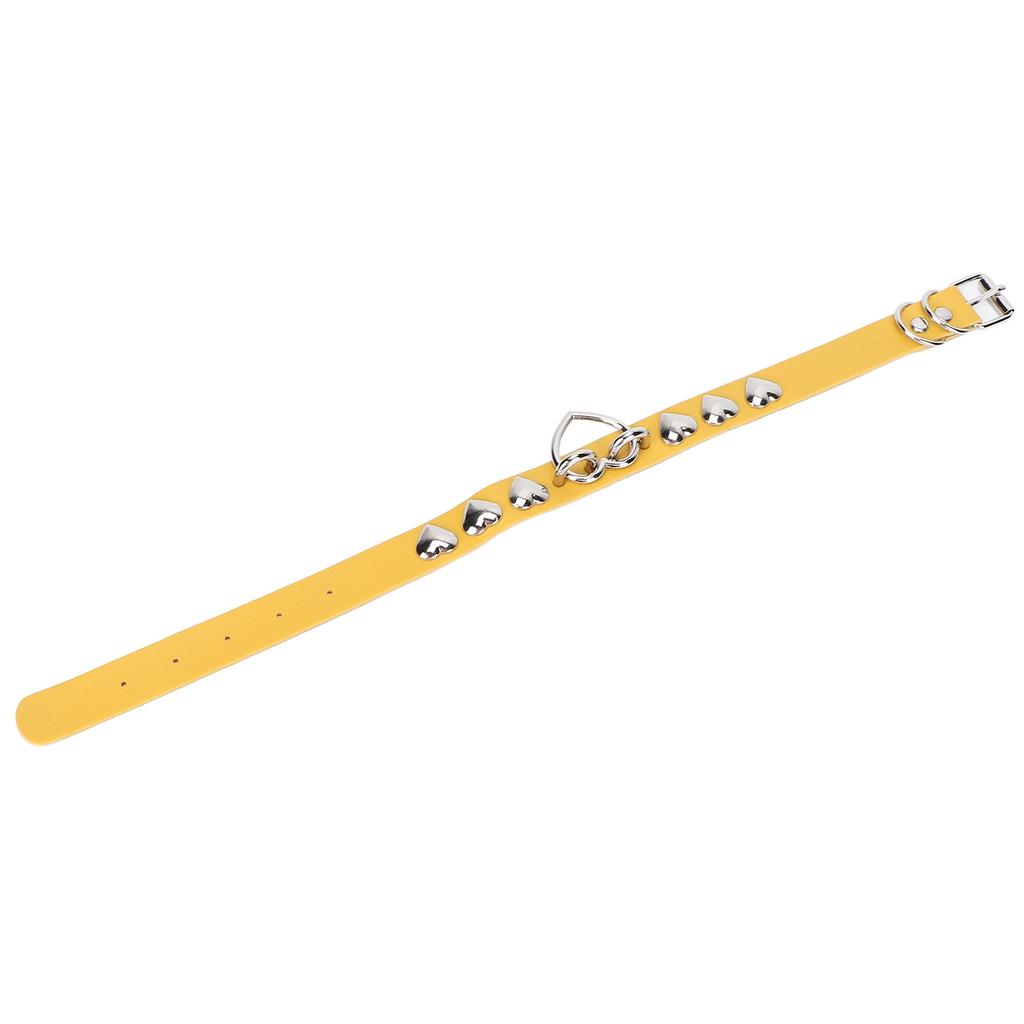 Чокер из ПУ кожи, воротник, украшение в форме сердца, регулируемый, стильный, милый, ожерелье, ювелирное изделие, подарок, желтый